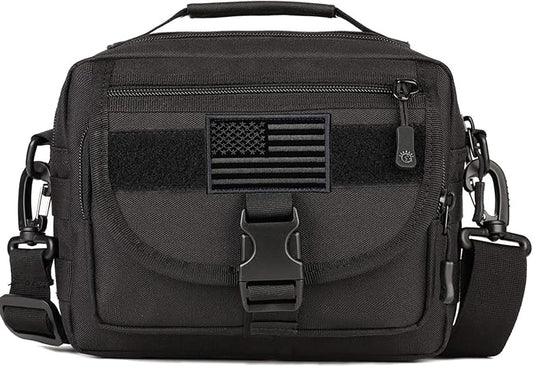 Protector Plus Tactical Messenger Bag Men Small Military MOLLE Crossbody Pack (Patch Included)