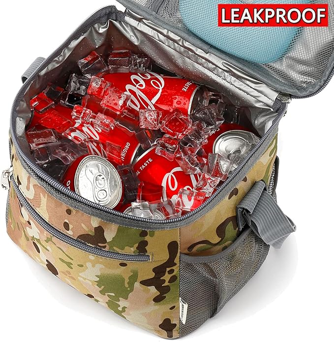 Insulated Lunch Bag for Adult/Women/Men, Reusable Large Lunch Box Cooler Soft Leakproof Tote, Thermal Meal Prep Lunch Pail with Adjustable Shoulder Strap for School/Travel/Office, camouflage