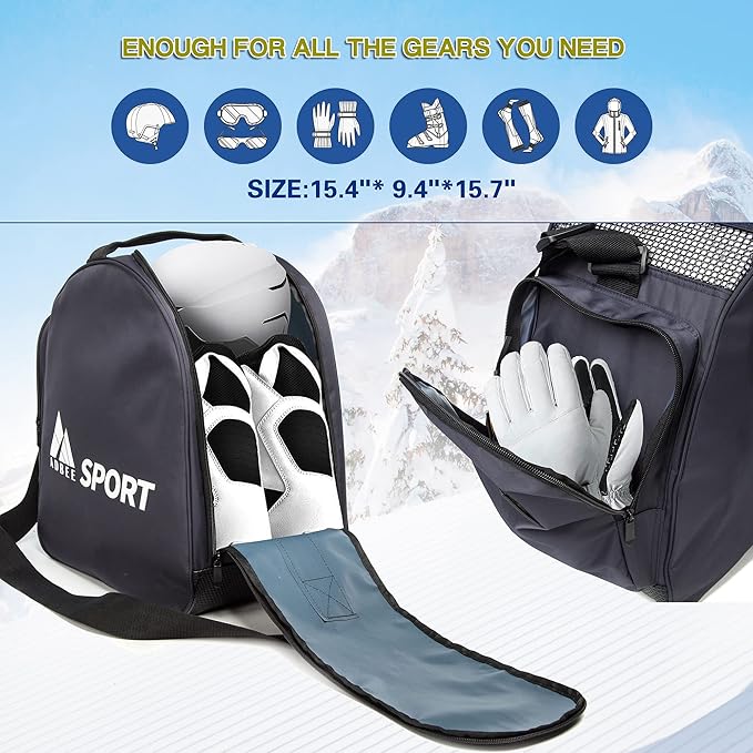 Multipurpose Ski Boot Bag - Large Capacity Waterproof Travel Ski Bag for Men and Women,Portable Snowboarding Gear Storage Bags Suitable for Ski Boots,Ski Clothing and Helmets