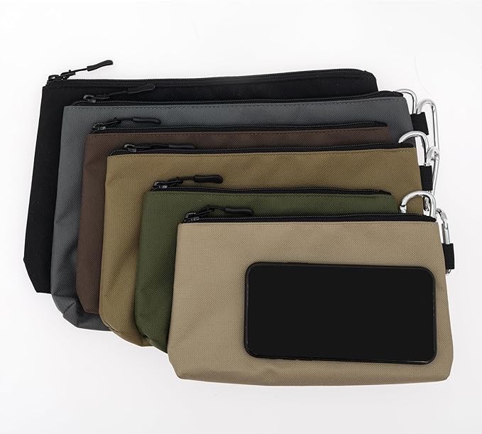 COREFLEX Premium Tool Pouch Zipper Bag, Small Tool Bag, Multipurpose Storage pouch, Heavy duty Flat Bottom Tool bag with YKK Zipper (6 pack Combo mixed size)