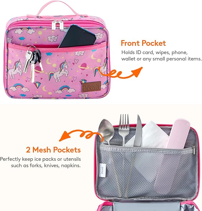 Lifewit Freezable Lunch Box, Insulated Reusable Lunch Bag with 2 Ice Packs, Mini Cooler Snack Bag for Bento Box for Salad, Sandwich, Snacks fo Men Women for Work, Pink 5L