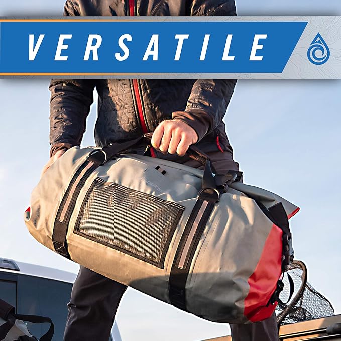 AquaQuest White Water Duffel - 100% Waterproof, Heavy Duty, Versatile, Comfortable - Durable Protective Dry Bag for Travel, Sport, Motorcycle, Boat, Fishing - 50, 75, or 100 L