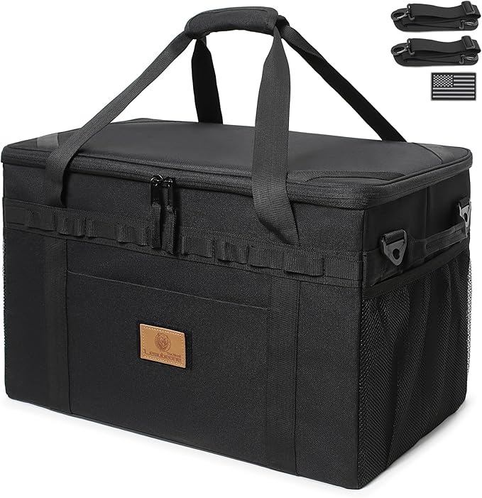 Tactical Camping Storage Bag Utility Tote Bag Camping Kitchen Organizer with Axe Holder & Shoulder Strap