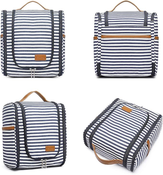 Hanging Travel Toiletry Bag,Large Capacity Cosmetic Travel Toiletry Organizer for Women with 4 Compartments & 1 Sturdy Hook,Perfect for Travel/Daily Use/Christmas