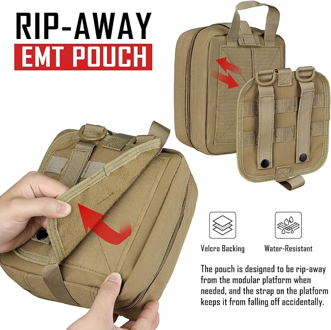 First Aid Bag Empty Medical Ifak Pouch Molle EMT Pouches Rip-Away Tactical Military Trauma Emergency Medic Bag