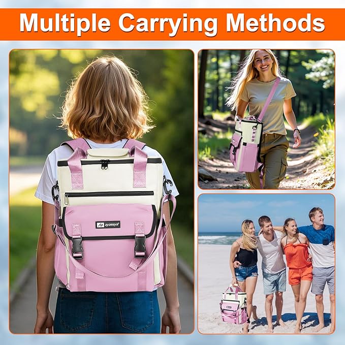 Cooler Backpack, 36 Cans Insulated & Leak Proof Backpack Cooler for Women, Stylish & Portable & Waterproof Cooler Bag, Soft Ice Chest Lunch Box for Beach Picnic Outdoor Travel Work