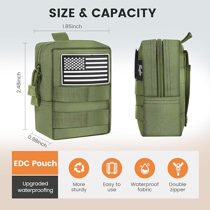Molle Pouch, Compact Water Resistant Tactical EDC Utility Pouch Tear-Resistant Tactical Organizer Gear Pouch