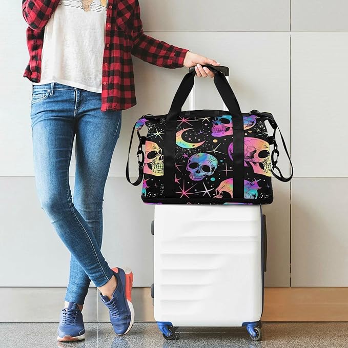 Women's Weekender Duffle Bag for Travel and Gym with Toiletry and Shoes Compartment