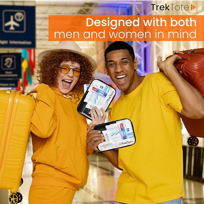 Trektote Travel Toiletry Kit For Men And Women – 15 Piece Set of Travel Size Toiletries, TSA Compliant, Includes Shampoo And Conditioner, Body Wash, Oral Care, Reusable Toiletry Bag & More