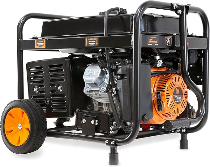 WEN DF475X 4750-Watt Portable Generator with Wheel Kit and CO Shutdown Sensor, Black