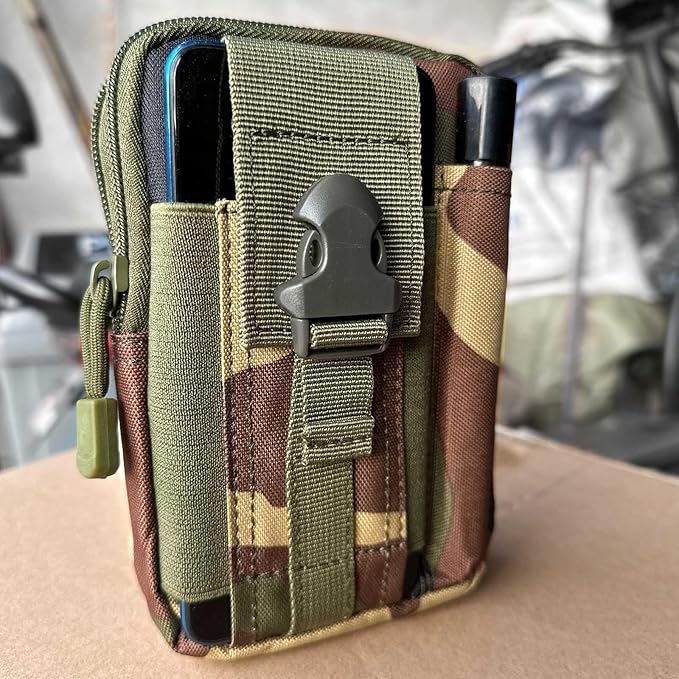 Tactical Molle Pouch, Universal EDC Waist Bag Pouches, Outdoor Belt Bags Gear Tool Gadget Pocket with Cell Phone Holster