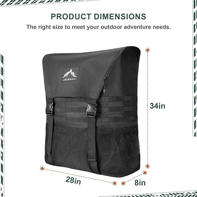 Himal Outdoors Spare Tire Trash Bag, Spare Tire Storage Bag,SUV Trunk Organizer for Outdoor Off-Road Recovery Gear,Black