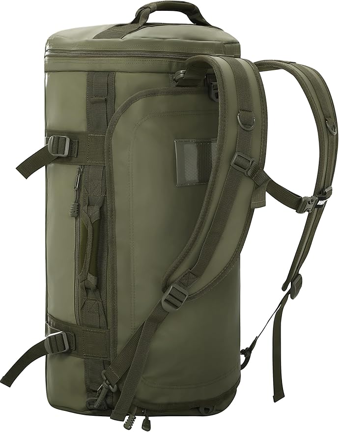 MIER Large Duffel Backpack Sports Gym Bag with Shoe Compartment, Heavy Duty and Water Resistant, Dark Green, 60L