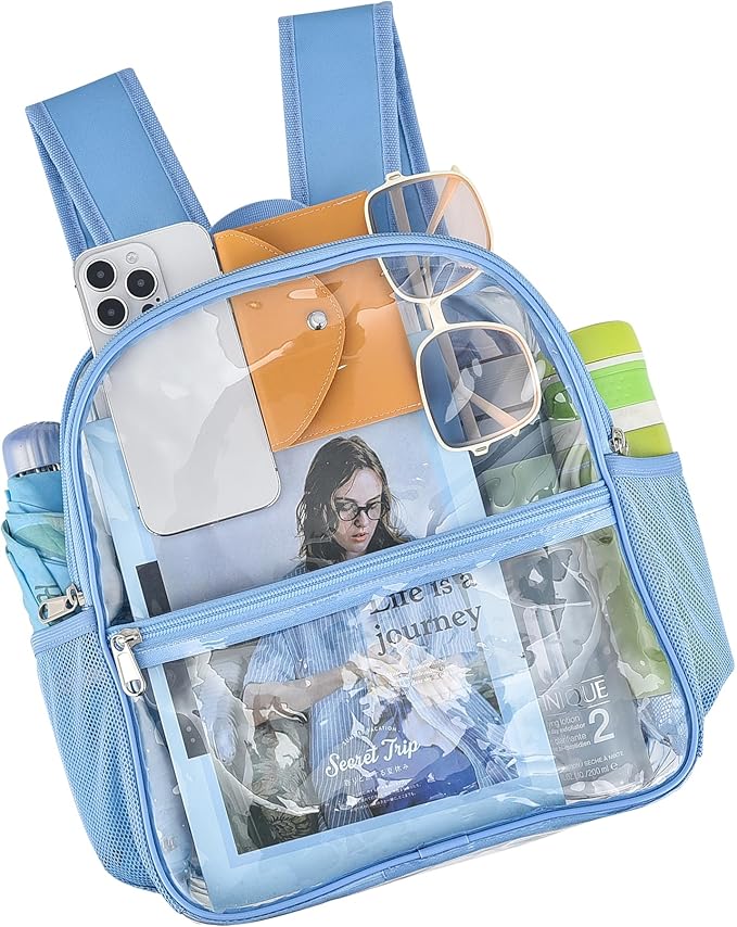 USPECLARE Clear Backpack for Stadium Approved 12×6×12, Water proof Clear Bag for Stadium Events and Concert Work Sport Event