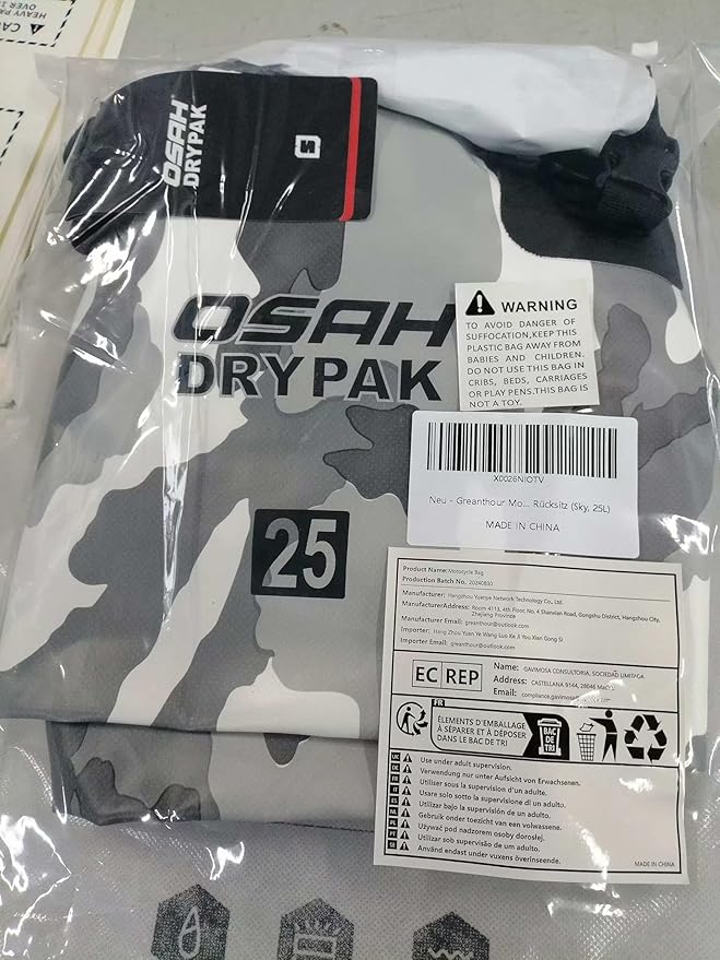 Motorcycle Dry Bag - Waterproof Motorcycle Duffle & Luggage Tail Bag Saddle Bags with Roll Top Closure, Large Storage Space，for Motorcycle Back Seat(Sky, 25L)