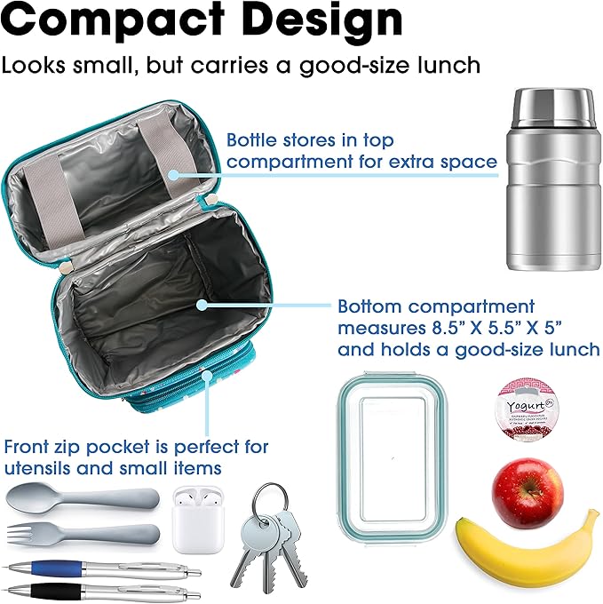 J World Corey Kids Lunch Bag. Insulated Lunch-Box for Boys Girls, Color Dots