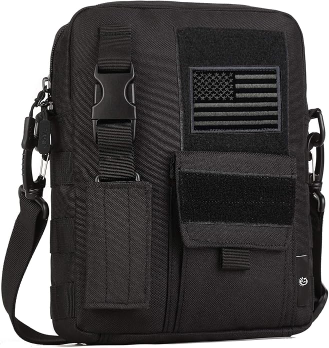 Protector Plus Tactical Messenger Bag Men Military MOLLE Crossbody Pack (Patch Included)