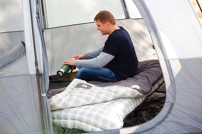 Coleman Heritage Big & Tall Cold-Weather Sleeping Bag - 10F Camping for Adults, Comfortable & Warm Flannel for Outdoor Use, Fits Adults up to 6ft 7in Tall