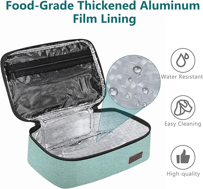 Gloppie Little Lunch Bag Small Insulated Lunch Box for Women Kids Lunchbox Mini Lunchbag Portable Cooler Bags Petty Lunch Pail Reusable Snack Container, Green