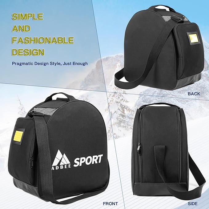 Multipurpose Ski Boot Bag - Large Capacity Waterproof Travel Ski Bag for Men and Women,Portable Snowboarding Gear Storage Bags Suitable for Ski Boots,Ski Clothing and Helmets