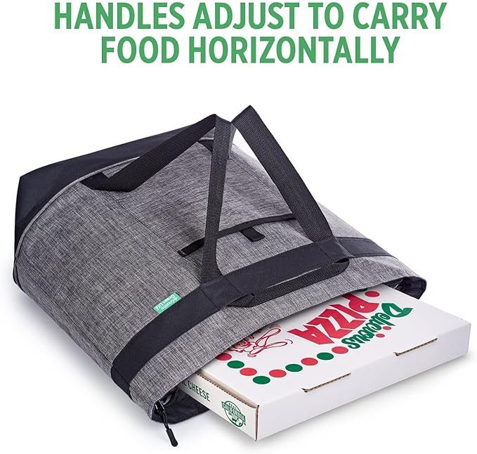 Jumbo Insulated Cooler Bag (Charcoal) with HD Thermal Insulation - Premium, Collapsible Soft Cooler Makes a Perfect Insulated Grocery Bag, Food Delivery Bag, Travel Bag, Beach or Picnic Bags