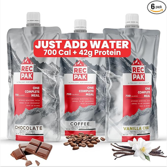 Performance Ultralight Instant Meals For Your Next Adventure | 700 Cal 42g Protein I Mixed Flavor (6-Pack)