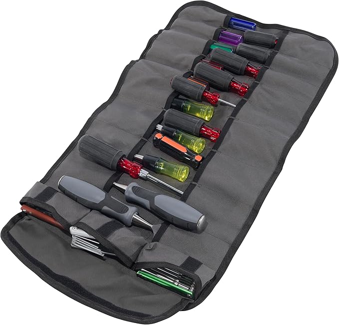 Carhartt 18 Pocket Utility Roll, Durable Water-Resistant Tool Organization Roll Bag