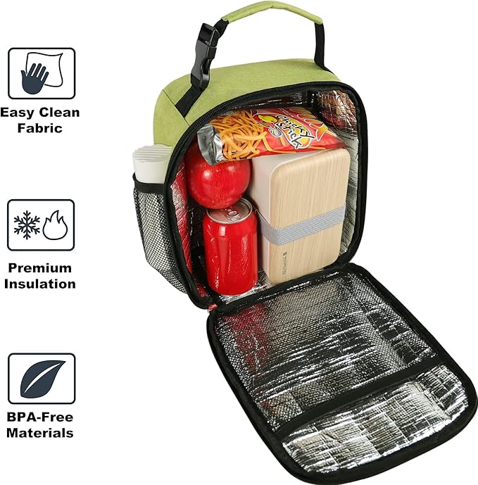 Lunch Box for Men & Women Durable Lunch Bag for Adults Reusable Small Lunchbox Green