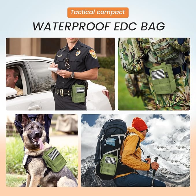 Molle Pouch, Compact Water Resistant Tactical EDC Utility Pouch Tear-Resistant Tactical Organizer Gear Pouch