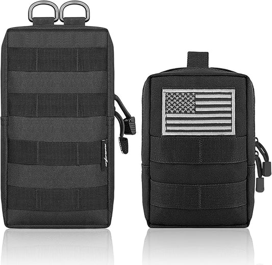 FUNANASUN 2 Pack Molle Pouches Tactical Pouch Small Molle Pouch Compact Water-Resistant EDC Pouch Molle Bag