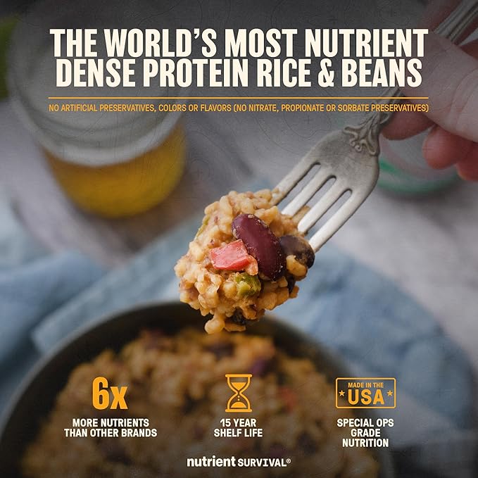 Nutrient Survival MRE Southwestern Medley Ready to Eat Meals (9 Servings) Freeze Dried Prepper Supplies & Emergency Food Supply, 40 Essential Nutrients, Shelf Stable Up to 15 Years, Pantry Pack