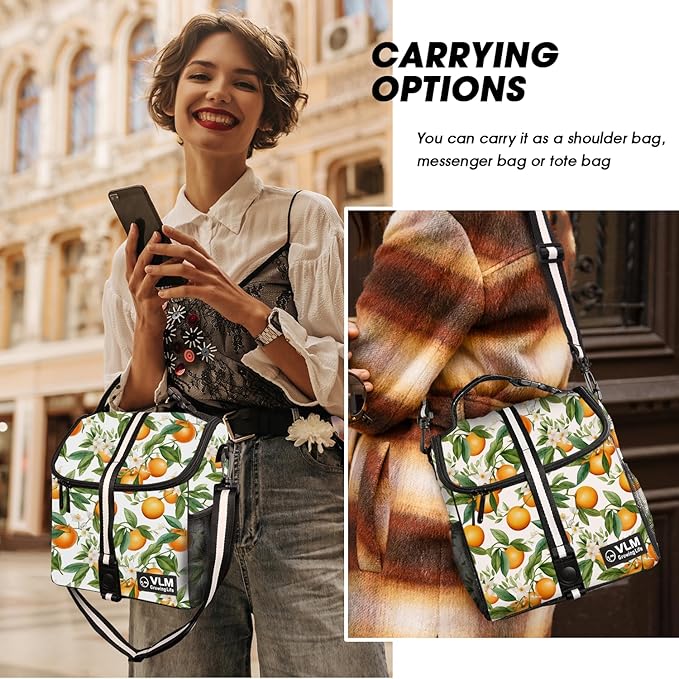 VLM Lunch Box for Women, Insulated Lunch Bag Women with Adjustable Shoulder Strap, Cute Lunch Tote Bag for Work,Picnic,Camping