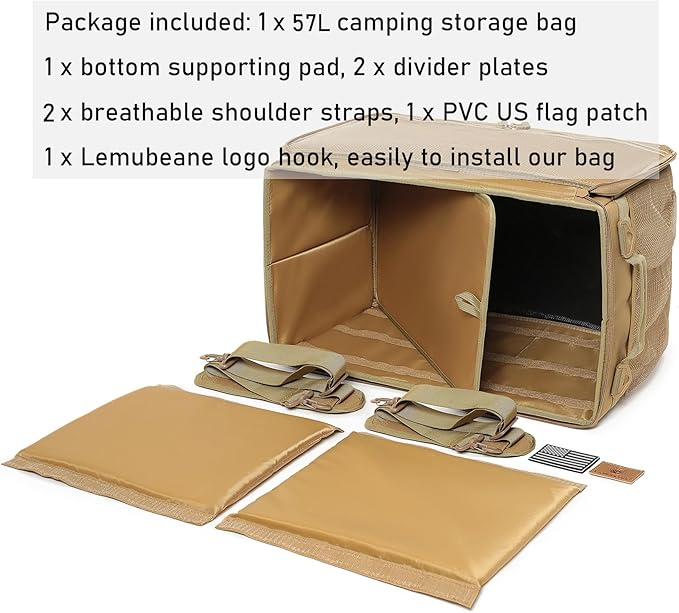 Tactical Camping Storage Bag Utility Tote Bag Camping Kitchen Organizer with Axe Holder & Shoulder Strap