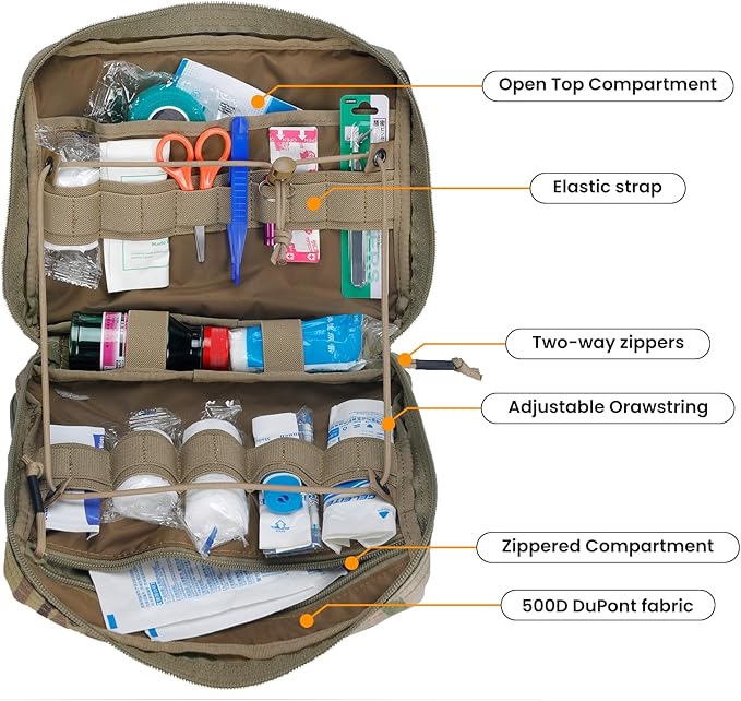 EXCELLENT ELITE SPANKER Tactical Molle Admin Pouch Utility Organizer EDC Medical Bag Utility EDC Tool Pouch with Shoulder Strap Attachment Pouches Waist Bag