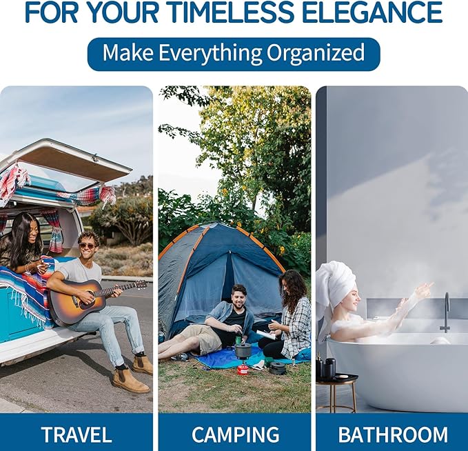 Della Gao Hanging Travel Toiletry bag for Women, Water-resistant Durable Nylon Toiletries Organizer for Cosmetics, Makeup Brushes, Bathroom Bag, Pink