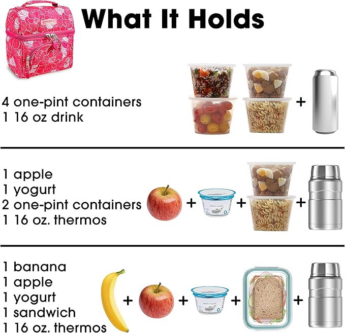 J World Corey Kids Lunch Bag. Insulated Lunch-Box for Girls, Women, Aloha