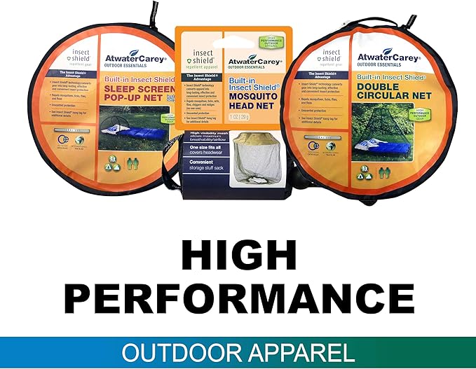 Sleep Screen Pop-Up Mosquito Net with Permethrin Bug Repellent