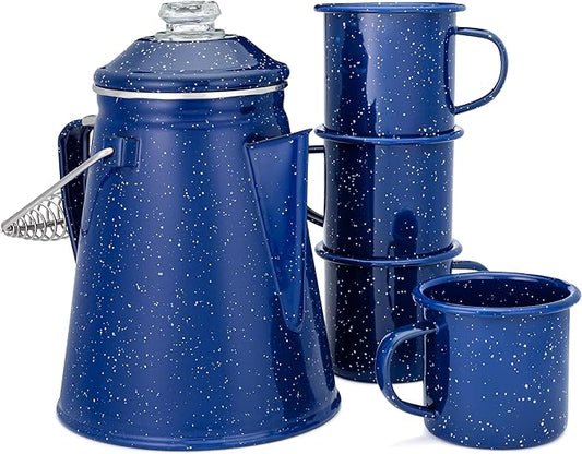 Enamel Percolator Mug Set by COLETTI