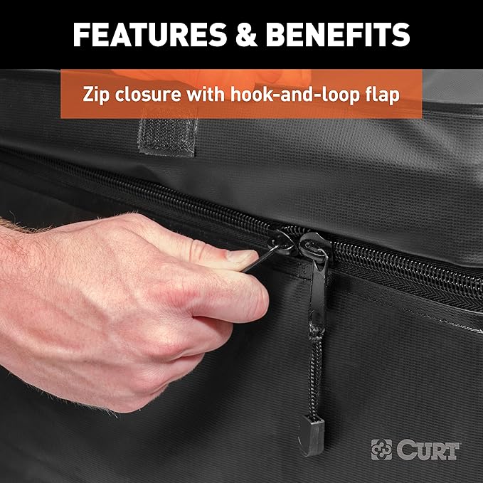 CURT 18221 Extended Roof Rack Cargo Bag Black