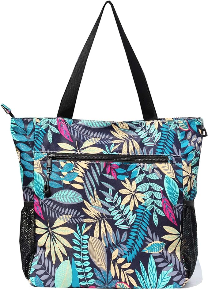 ESVAN Original Floral Water Resistant Large Tote Bag Shoulder Bag for Gym Beach Travel Daily Bags Upgraded