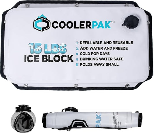 7lb, 10lb, 15lb Refillable Reusable Ice Pack – Stays Cold for Days – Non-Toxic, Leakproof, and Suitable for Potable Drinking Water – Built Tough, Rolls Up for Easy Storage