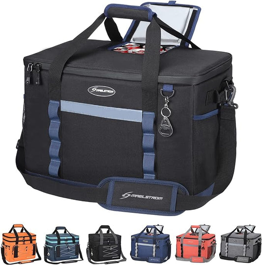 Maelstrom Collapsible Soft Cooler Bag, 24/30/60/75 Cans Beach Cooler, Ice Chest, Leakproof & Portable for Beach, Camping, Road Trips & Grocery Shopping