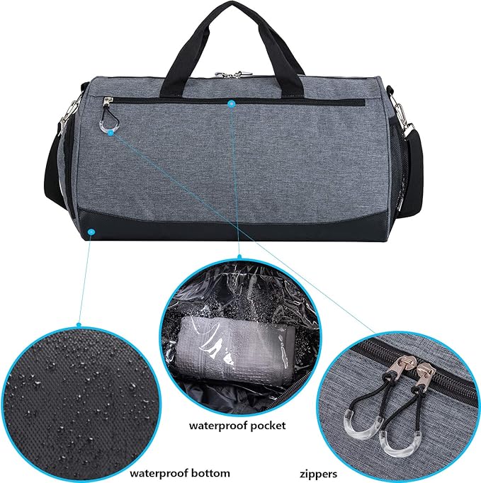 Kuston Sports Small Gym Bag for Men and Women Travel Duffel Bag Workout Bag with Shoes Compartment&Wet Pocket