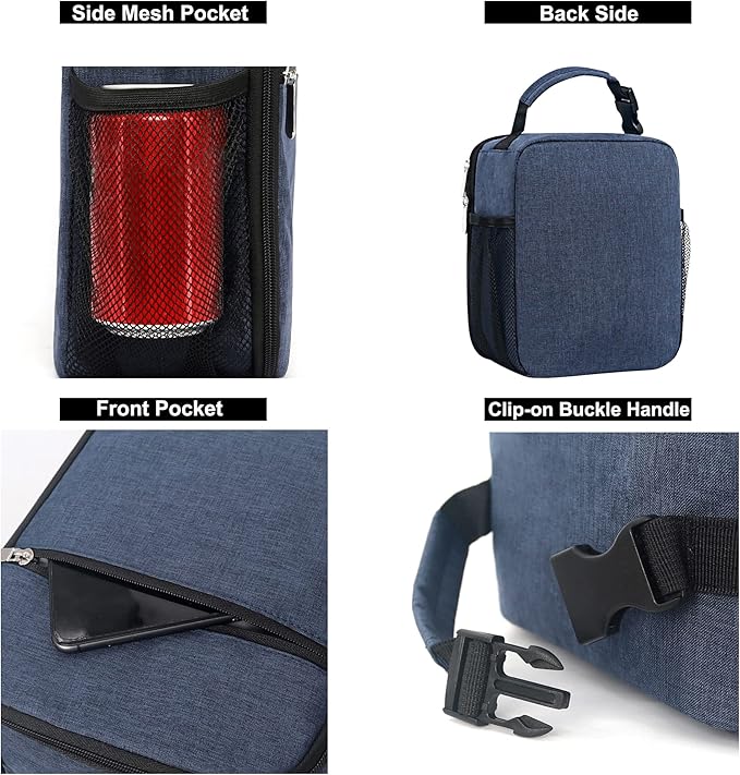 Lunch Box for Men & Women Durable Lunch Bag for Adults & Kids Reusable Small Lunchbox Blue