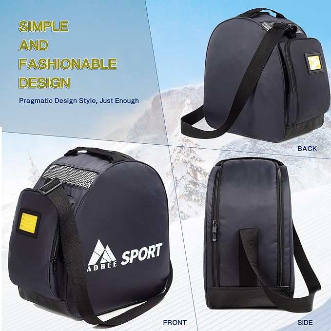 Multipurpose Ski Boot Bag - Large Capacity Waterproof Travel Ski Bag for Men and Women,Portable Snowboarding Gear Storage Bags Suitable for Ski Boots,Ski Clothing and Helmets