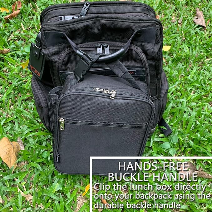 FlowFly Kids Lunch Box Insulated Letter Print Soft Bag Mini Cooler Back to School Thermal Meal Tote Kit for Girls, Boys, Black