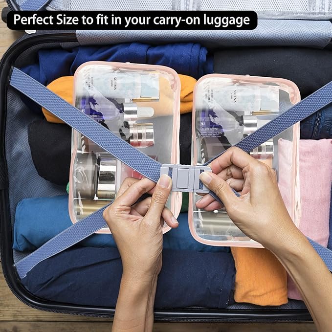 Tbestmax 10 Pack Clear Cosmetic Bags Makeup Bags Portable Waterproof TSA Approved Travel Toiletry Bags Organizer