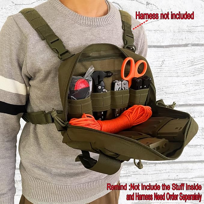 Molle Admin Pouch with Laser Cutting Loop,Car EDC EMT Molle Pouches, Large Capacity Tactical Pouch, EDC Pouch Organizer Include US Flag