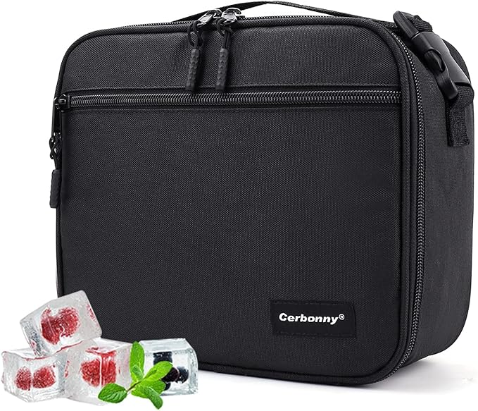 Cooler Lunch Box with Detachable Ice Packs - Freezable Insulated Cooler Bag for School/Work