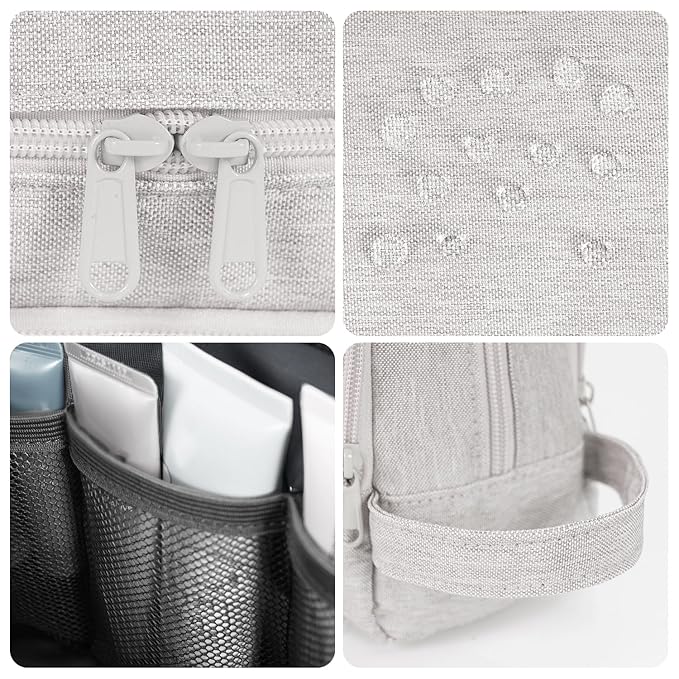 Toiletry Bag for Men Hanging Dopp Kit Water Resistant Shaving Bag Small Toiletry Bag for Traveling (Denim Pure Beige)